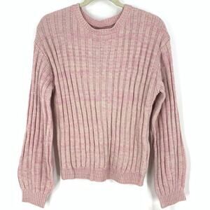 Blank NYC Pink Ribbed Sweater Size Small Knit Pullover NWT